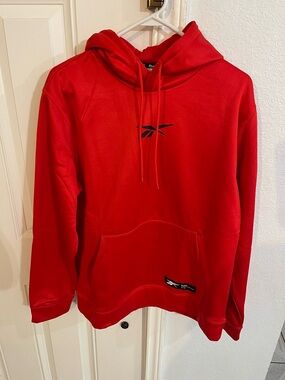 Reebok Red Men's Pullover Hoodie with Logo
